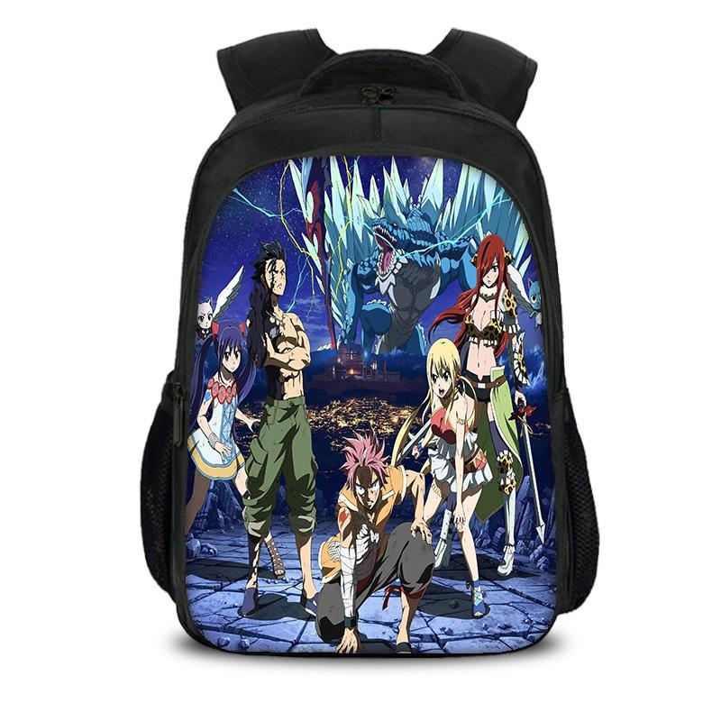 Рюкзак Fairy Tail с двойным отделением для мальчиков и девочек Лучший подарок Канцелярские товары Спорт Путешествия Большой вместимости Книжный рюкзак