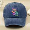 D Floral Print Baseball Cap for Men  Women  Adjustable Unisex Breathable Polyester Hat with Colorful Flowers Retro Casual Ou