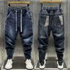 Spring Men's Loose Casual Elastic Waist Jeans