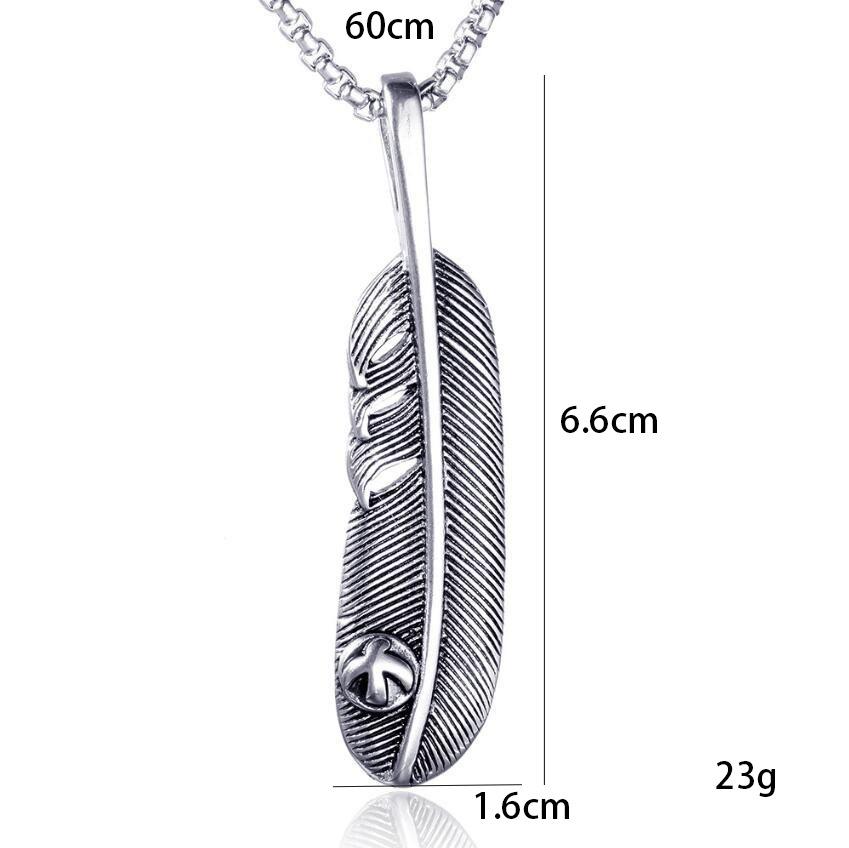 Кулон-перо Горо Такахаси Модное мужское и женское ожерелье с кулоном в виде пера-листа Мужское и женское ожерелье