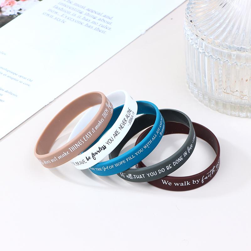 36 шт. религиозные силиконовые браслеты, оптовые библейские резиновые браслеты, красочные вдохновляющие христианские силиконовые браслеты