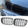 1 пара автомобильных передних бамперов для BMW E81 E87 E82 E88 128i 130i 135i 2008-2013 глянцевая черная двойная линия гоночная решетка