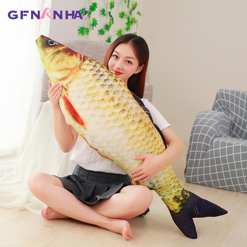 6075100120Cm 3D Simulation Carp Plush Toys Staffed Soft Animal Fish Plush Pillow Creative Sofa Pillow Cushion Gift Kids Toy
