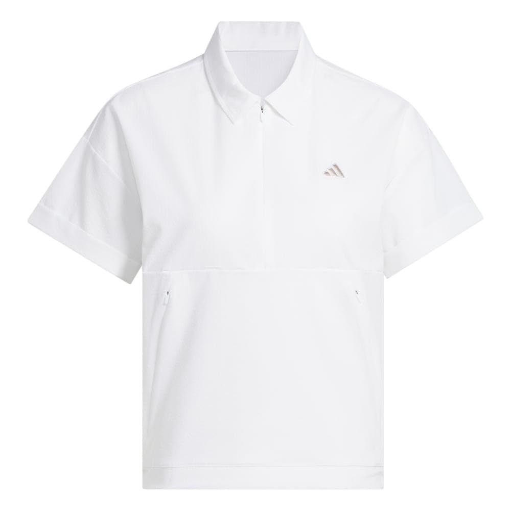Adidas Golf Beyond the Course Рубашка с коротким рукавом силуэта бокс, женская, водоотталкивающая, 2-сторонняя, белая