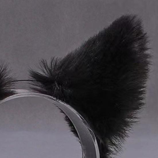 Плюшевая повязка на голову с кошачьими ушками, обруч для волос ручной работы на Хэллоуин, вечеринка, атмосфера, реквизит для фотосъемки