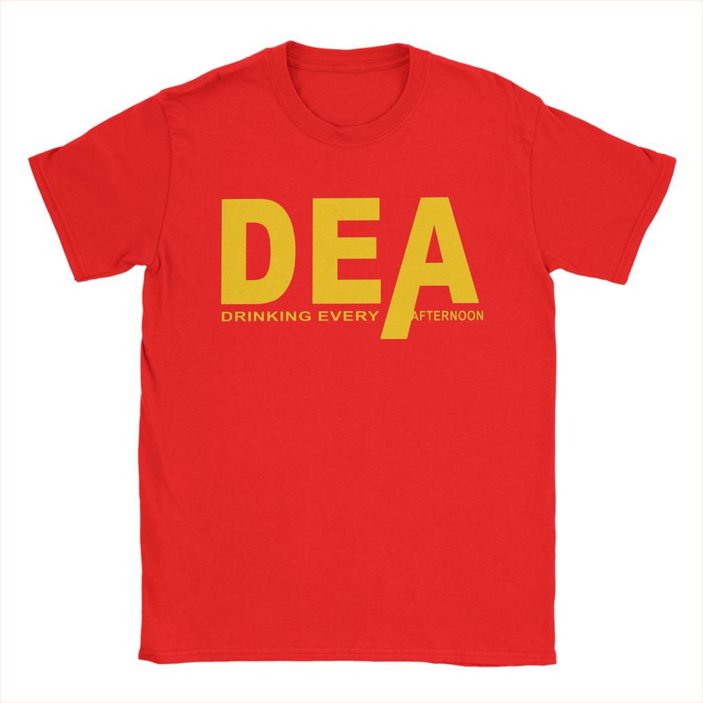 Vintage DEA Drinking Every Afternoon TShirts Unisex O Neck Cotton T Shirt Short Sleeve Tees Plus Size Clothing