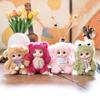 18CM Cartoon Cute Vinyl Animal Plush Doll Stuffed Toys Keychain Lanyard Backpack Pendant Bag Hang Couple Ornaments Ragdoll Kids Gifts