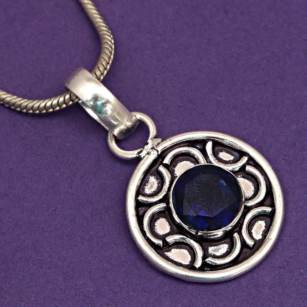 Комплект ювелирных изделий из танзанита, кварцевый драгоценный камень, подвеска, ожерелье 18-20 дюймов