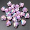 10pcs UV Plated Color Love Heart Transparent Core Beads Fashion Pendant Handmade Accessories DIY Hairpin Necklace Bracelet Material