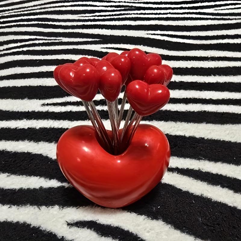 Набор из 10 вилок для фруктов из нержавеющей стали Love, вилок для торта и закусок, идеально подходит для Дня святого Валентина, Рождества и свадебных вечеринок