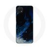 Case for Samsung Galaxy A22 5G Multicolored Smoke Clouds of Blue Gray and Black On a Black Background