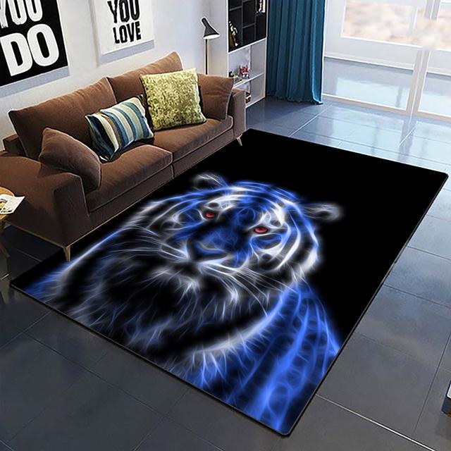 Art Domineering Tiger 3d Print Carpets For Living Room Bedroom Decor Carpet Soft Home Bedside Floor Mat Play Area Rugs Carpet