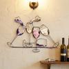 Iron Art Colorful Wine Glass Wall Art 2D Flat Wall Art Sculpture Wine Cup Wall Hanging  Living Room