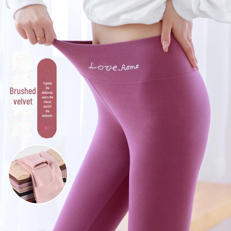 Женские леггинсы из утолщенного бархата с высокой талией - бесшовные, теплые, осенне-зимняя одежда