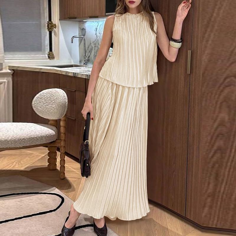 ZANZEA Женские безрукавки, топы и длинные юбки, летние комплекты из двух частей