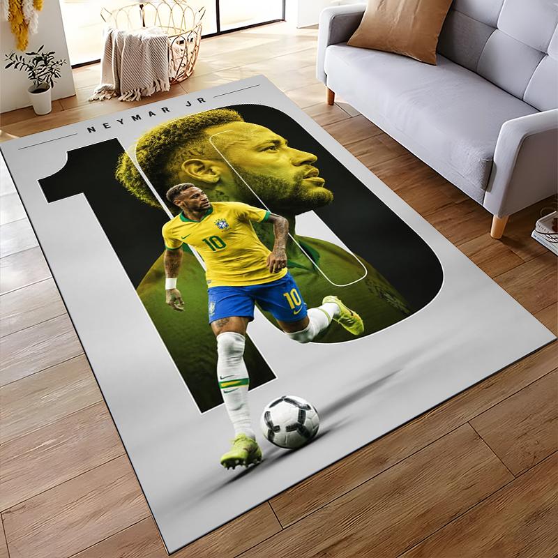Brazilian Football Star Portrait Rug Non-slip rug suitable for living room and bedroom sofas sofas.