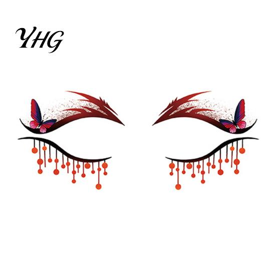 Cosplay Makeup Accessories Halloween Face Temporary Tattoos for Women, Waterproof Pumpkin Spiderweb Costume Eye Art Stickers Masquerade Carnival