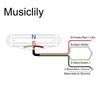 Musiclily Basic HOT RAILS Звукосниматель Humbucker для гитары ST Strat Электрический Белый корпус с хромированными планками Одноразмерный для гитары,