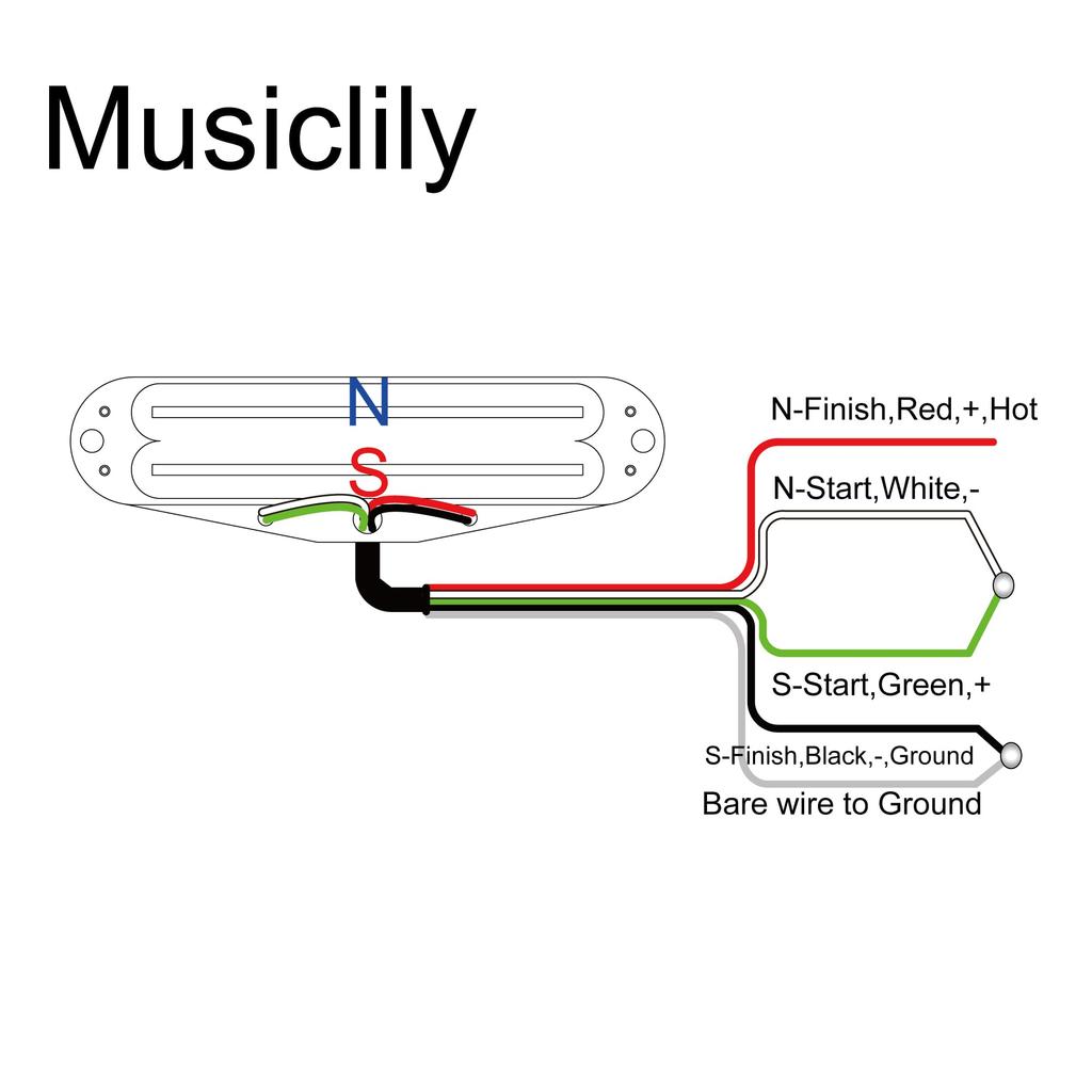 Musiclily Basic HOT RAILS Звукосниматель Humbucker для гитары ST Strat Электрический Белый корпус с хромированными планками Одноразмерный для гитары,