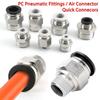 1Pcs 1/8" 1/4" 3/8" 1/2" Male Thread PC Pneumatic Fittings Straight Quick Connecors Air Connector