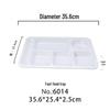 Melamine 6-Compartment Rectangular Serving Tray