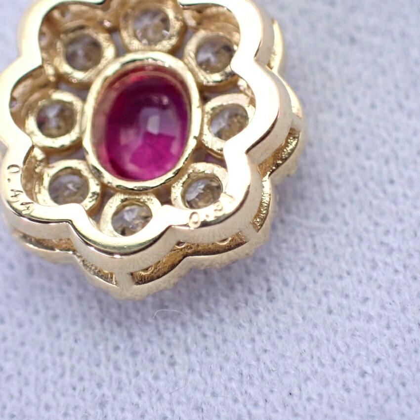 [New] K18 Ruby Diamond Pendant Necklace [i2-6]