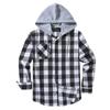 Men's Plaid Shirt Hooded Button Sweatshirt Men's Casual Fashion Sweatshirt