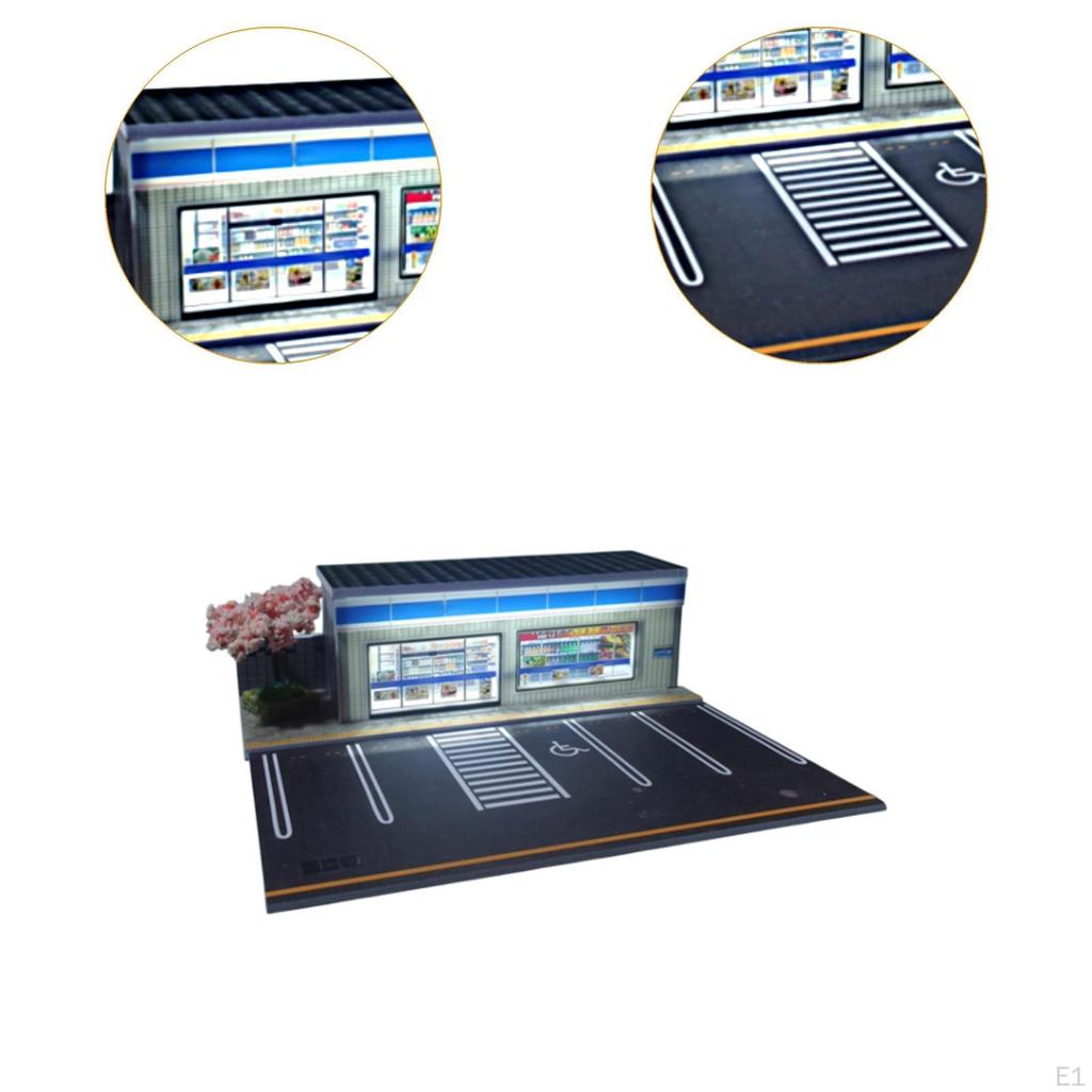 1:64 Диорама парковочной зоны с подсветкой для литых автомобилей