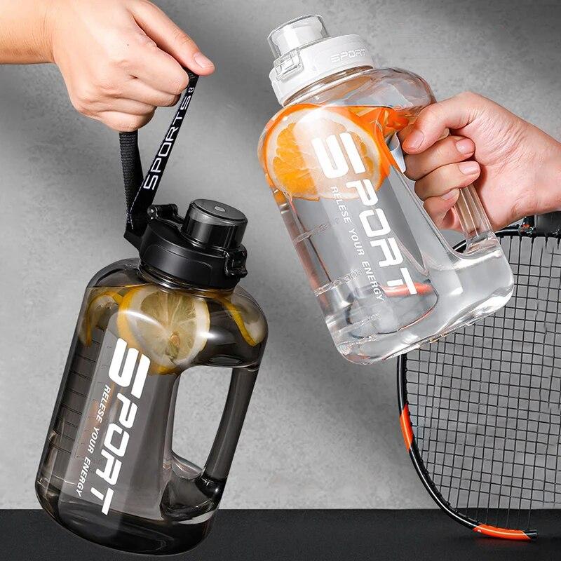 Бутылка для воды большой емкости, портативная питьевая бутылка для фитнеса, герметичный спортивный дорожный чайник, пластиковые чашки для воды, посуда для напитков