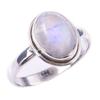 Natural Rainbow Moon Stone Gemstone Handmade 925 Sterling Silver Ring S.8 h0B37