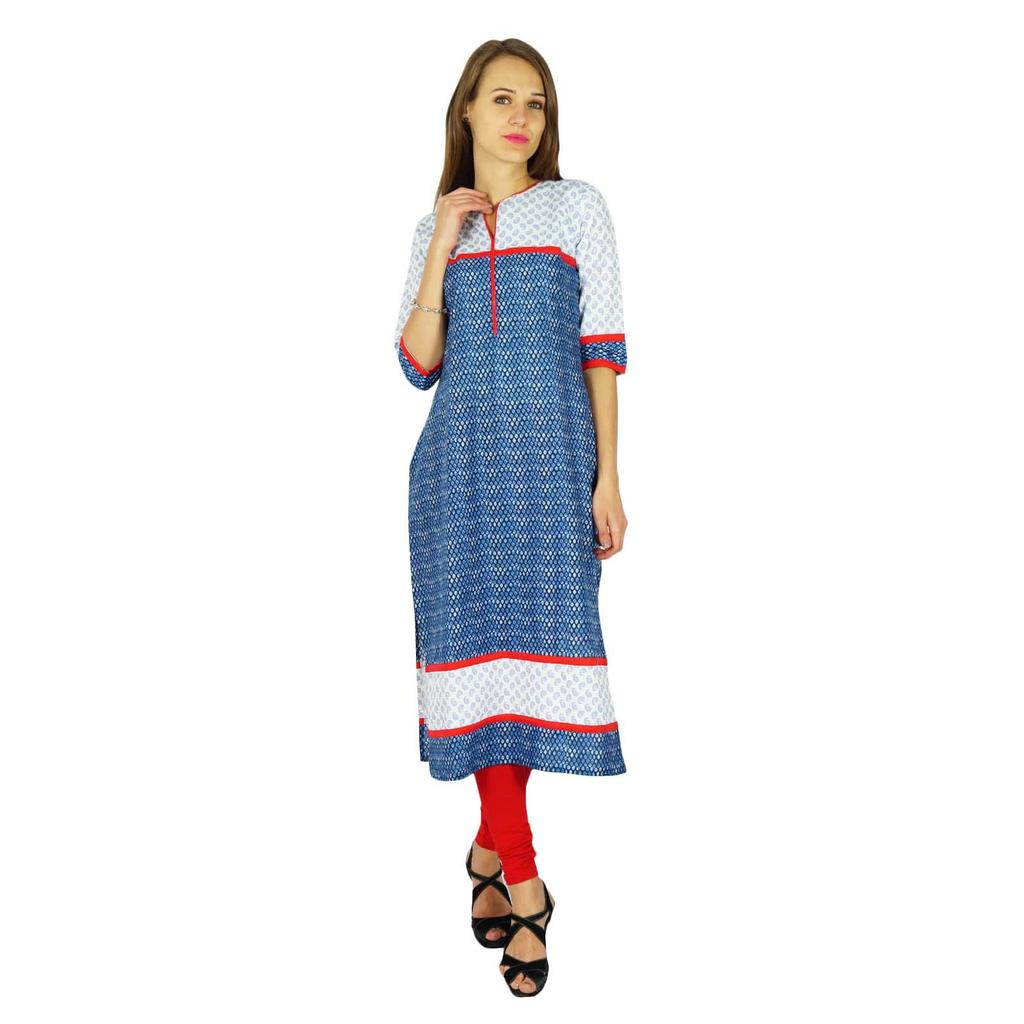 Phagun Bollywood Kurta Indian Designer Women Ethnic Kurti Cotton Tunic Dress