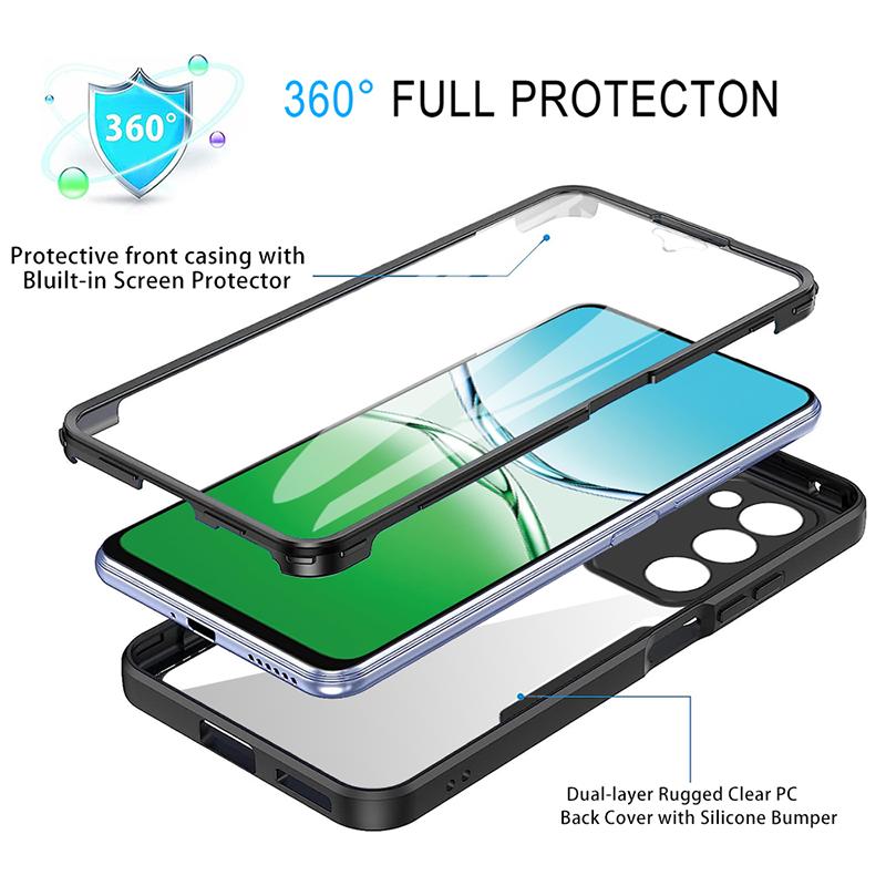 Прозрачный чехол с полной защитой 360 для OPPO A2 A3 A3X A5 2020 A15 A15S A9 2020 Защита экрана Двусторонний прозрачный чехол для телефона