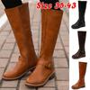 Ladies Winter Casual Long Boots Women's Fashion Leather Knee High Boots Zipper Knight Boots Cowboy Boots Plus Size 35-43