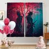 2pcs- Classic samurai design printed curtains, pole bag curtains, home decoration, room decoration