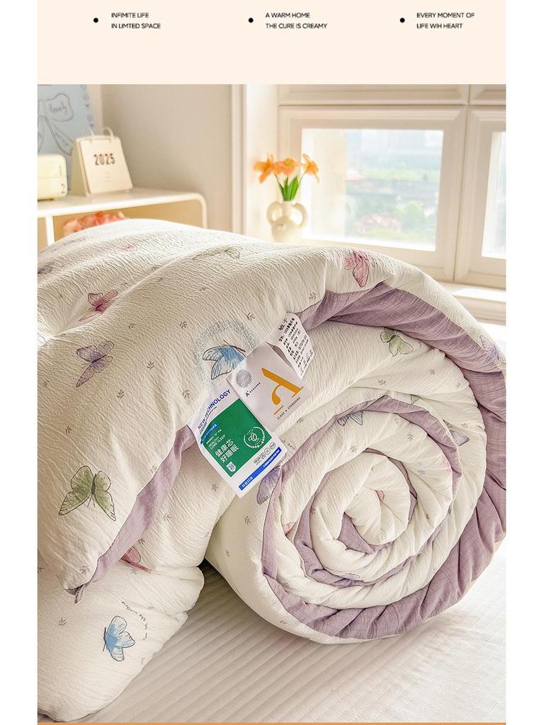 Утолщенное зимнее кружевное одеяло с помпонами – Теплый хлопок для односпального/двуспального общежития, Весна/Осень