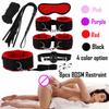 Sex Toys Bondage Set Erotic Bed Games Adults Handcuffs Ankle Whip Spanking Slave Collars Nipple Clamps Sex Game For Couples