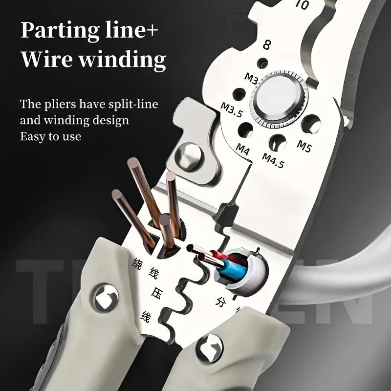 28 In 1 Multifunctional Electrician Pliers Stainless Steel Wire Cutting Stripping Tool for Wiring Twisting Nail Pulling