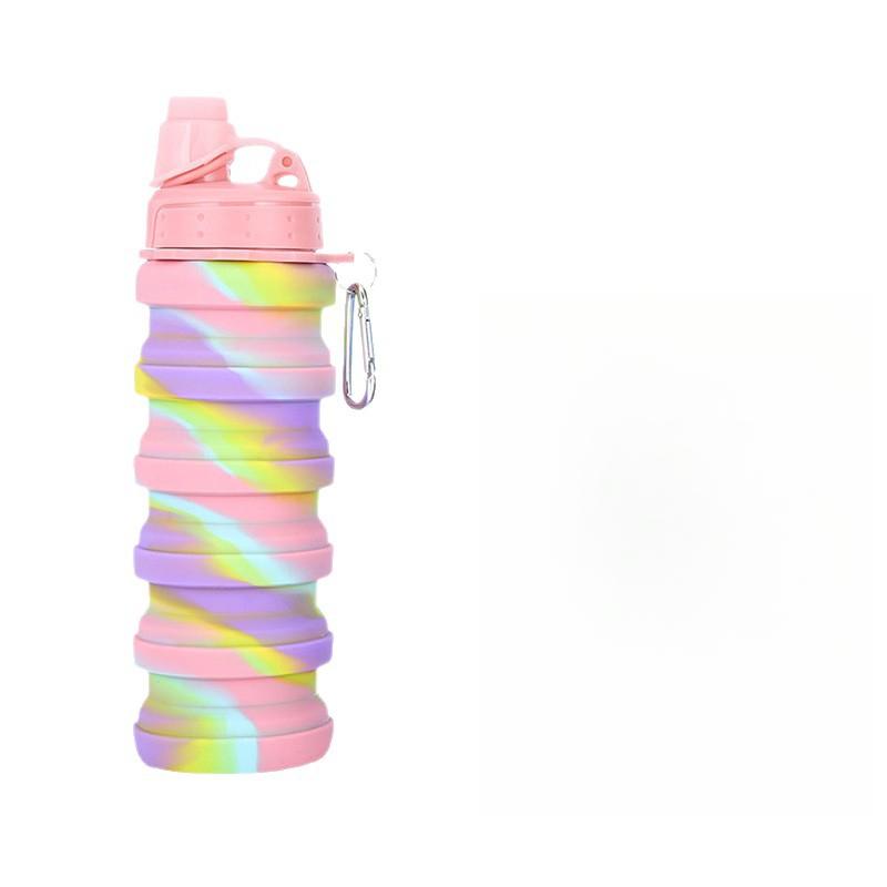 Складной силиконовый спортивный чайник для путешествий на открытом воздухе, экологически чистая силиконовая бутылка для воды пищевого класса, складной силиконовый стакан для воды