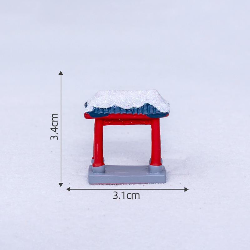 Micro-landscape Jiangnan Snow Scene Sand Table Pavilion Bridge GateRockery Landscaping Materials Decorations, Accessories, Small Ornaments