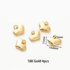 4 шт./лот Позолоченное 14K Золотом Сердце-Шарм с Кольцом-Замочком Принадлежности для Изготовления Ожерелий Сплошной Подвеска-Сердце Для DIY Аксессуаров для Украшений