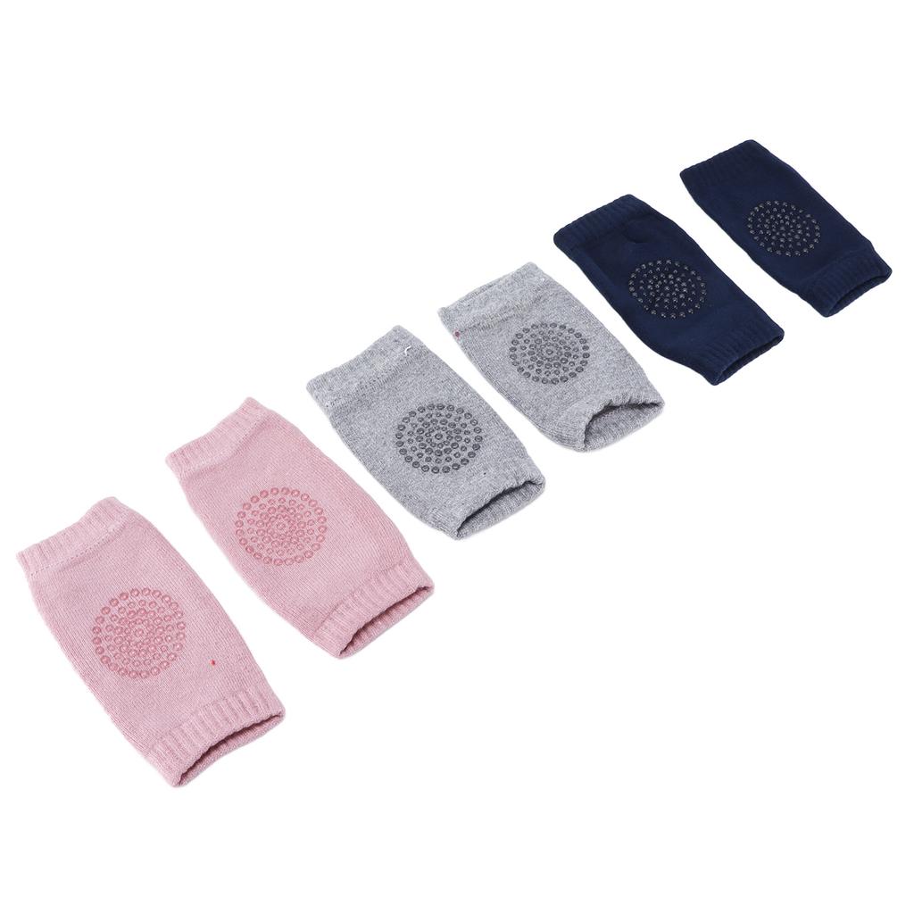 3 пары детских наколенников из гребенного хлопка, унисекс, для ползания младенцев, противоскользящие наколенники-протекторы