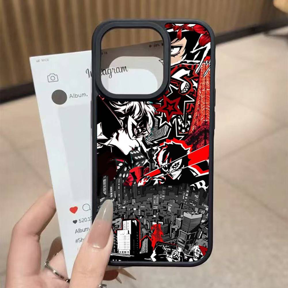 Игровой чехол P-Persona 5 Cool Black из силикона и твердого пластика для iPhone 17 Air 16 15 14 13 12 11 Pro Max PC TPU
