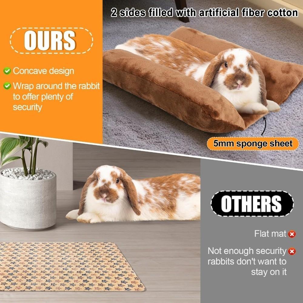Thickened Bunny Concave Bed Washable Rabbit Plush Mat Soft Rabbit Cushion Small Pet