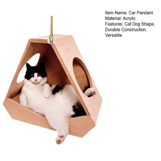 1/6 шт. Подвеска для автомобиля, дизайн кошки, акриловое подвесное украшение со шнурком, аксессуар для подвешивания на зеркало заднего вида автомобиля с котенком