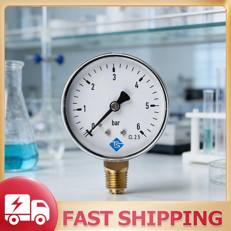 6 Bar Air Compressor Hydraulic Pressure Gauge 1/4 NPT Air Compressor High Strength Pressure Gauge 2.3 Face