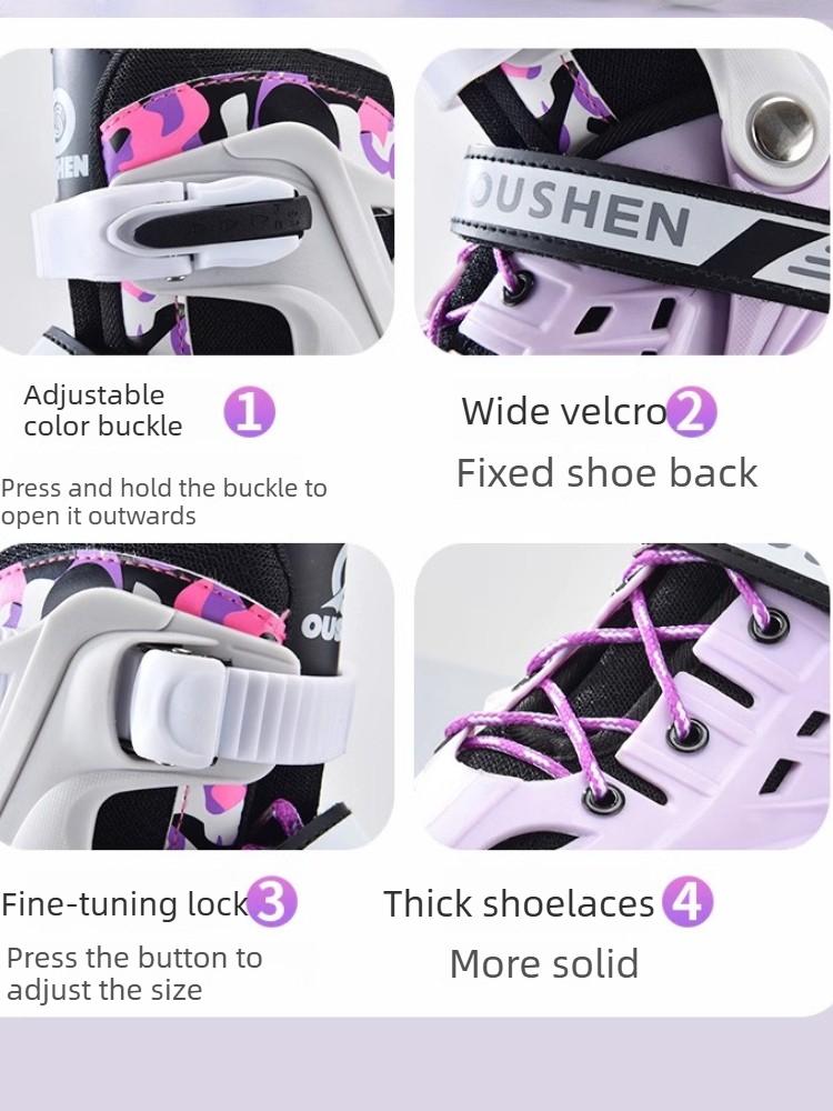 Регулируемые по размеру жесткие коньки для взрослых и женщин, Роликовые коньки для мальчиков и студентов, Набор для начинающих для катания на коньках и роликах