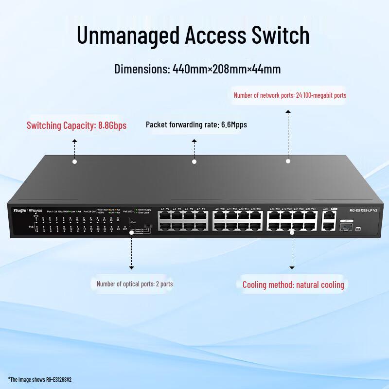 Ruijie RG-ES126S V2 24-Port Fast Ethernet Unmanaged Switch