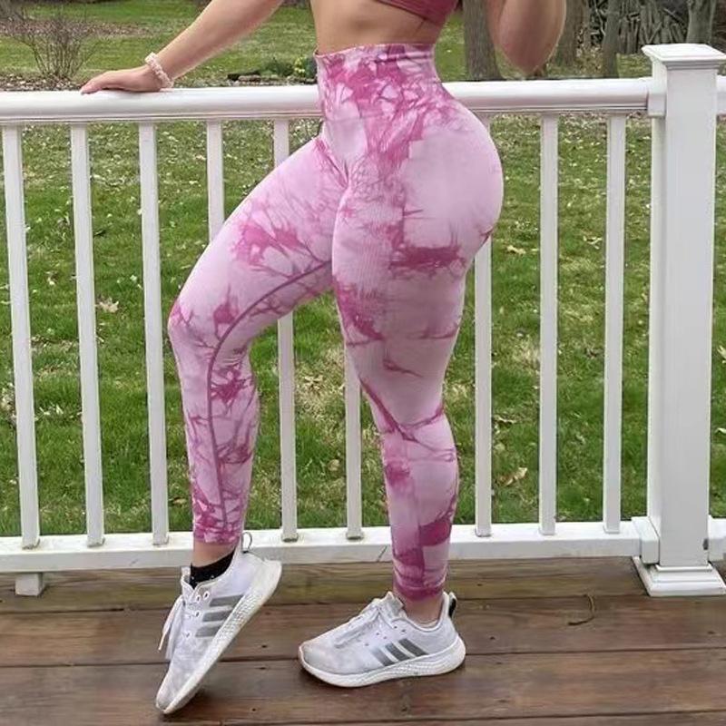 Tie Dye Yoga Pants Sport Leggings Women Seamless High Waist Push Up Woman Tights Fitness Workout Leggins Gym Clothing