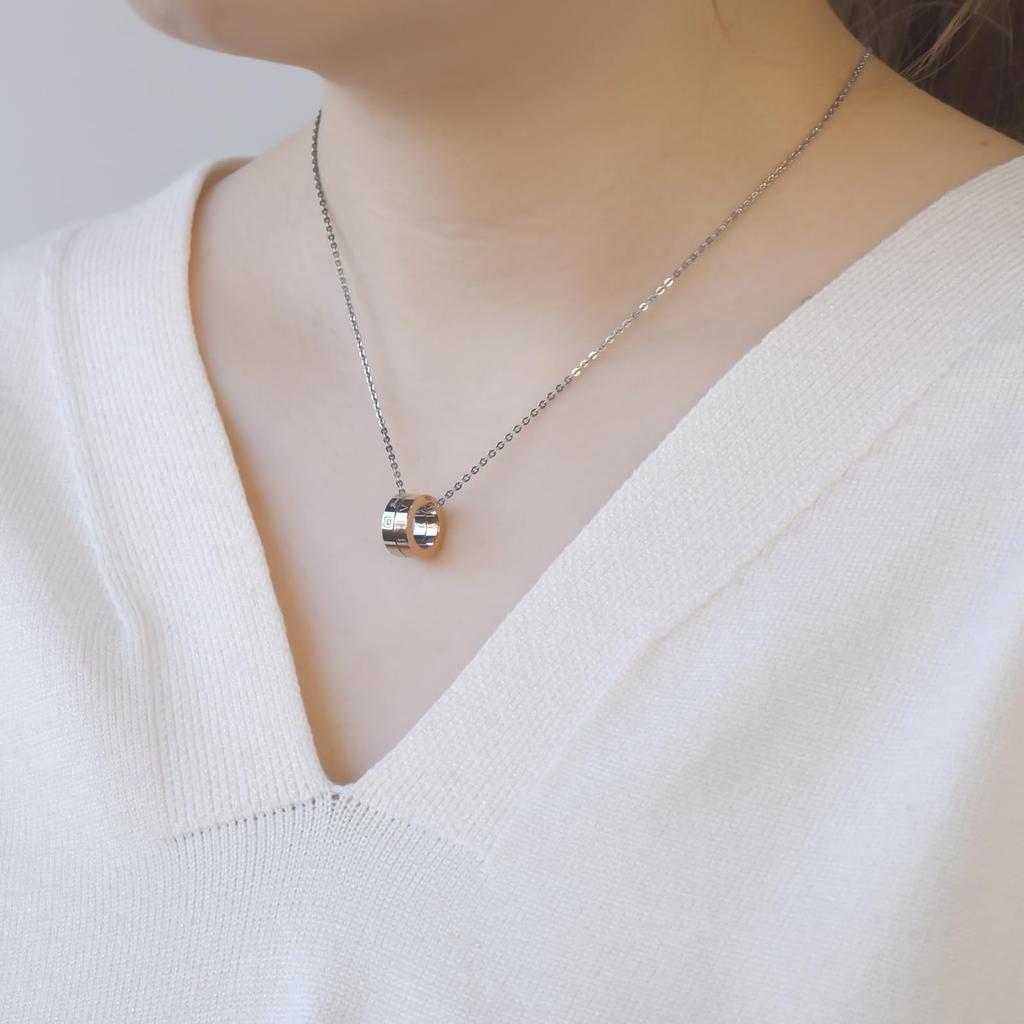 Пара ожерелья хирургическая нержавеющая сталь 316L кубический цирконий гипоаллергенный сообщение Pi розовый черный [белый клевер] + & 4SUP100GO&4SUP100BK