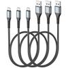 SUNGUY Micro USB Cable 0.5M [Set of 3] QC3.0/2.0 Up To 18W Fast Charging USB2.0 High Speed Data Transfer Micro Usb Cable 50cm Short High Durability